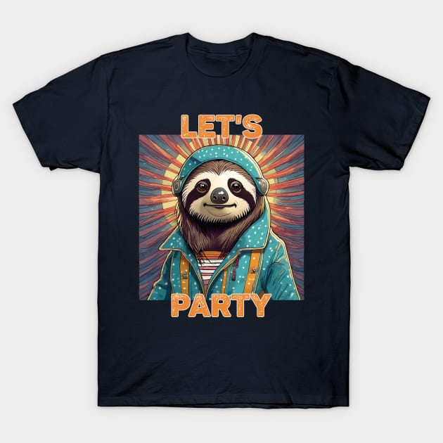 Let's Party Sloth T-Shirt by PixelTim